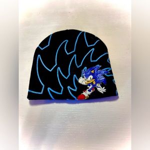 Black blue and red sonic beanie